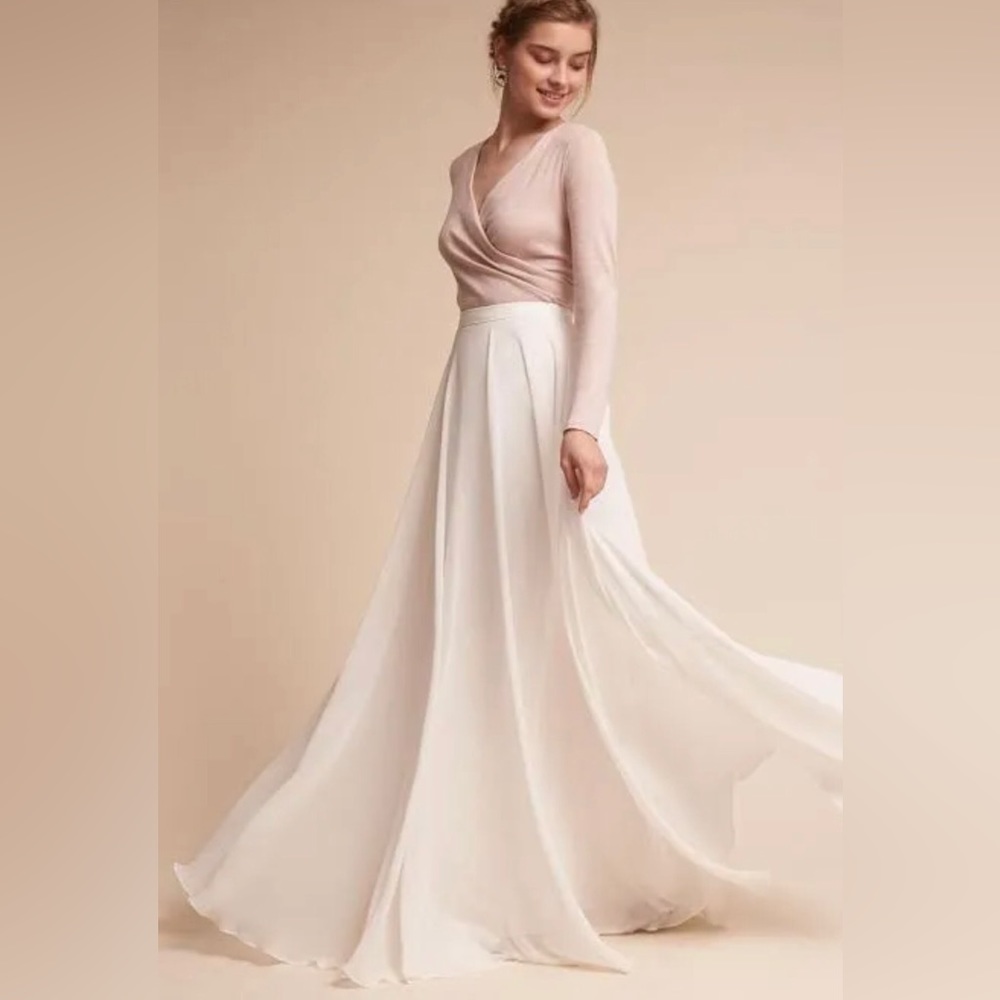 Cream long flowing Maxi Skirt from formal to Boho
